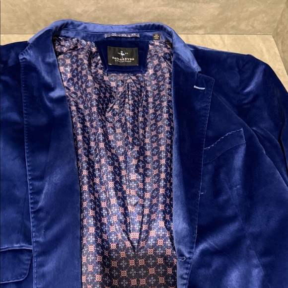Tailorbyrd Royal Blue Velvet Jacket - Picture 4 of 6